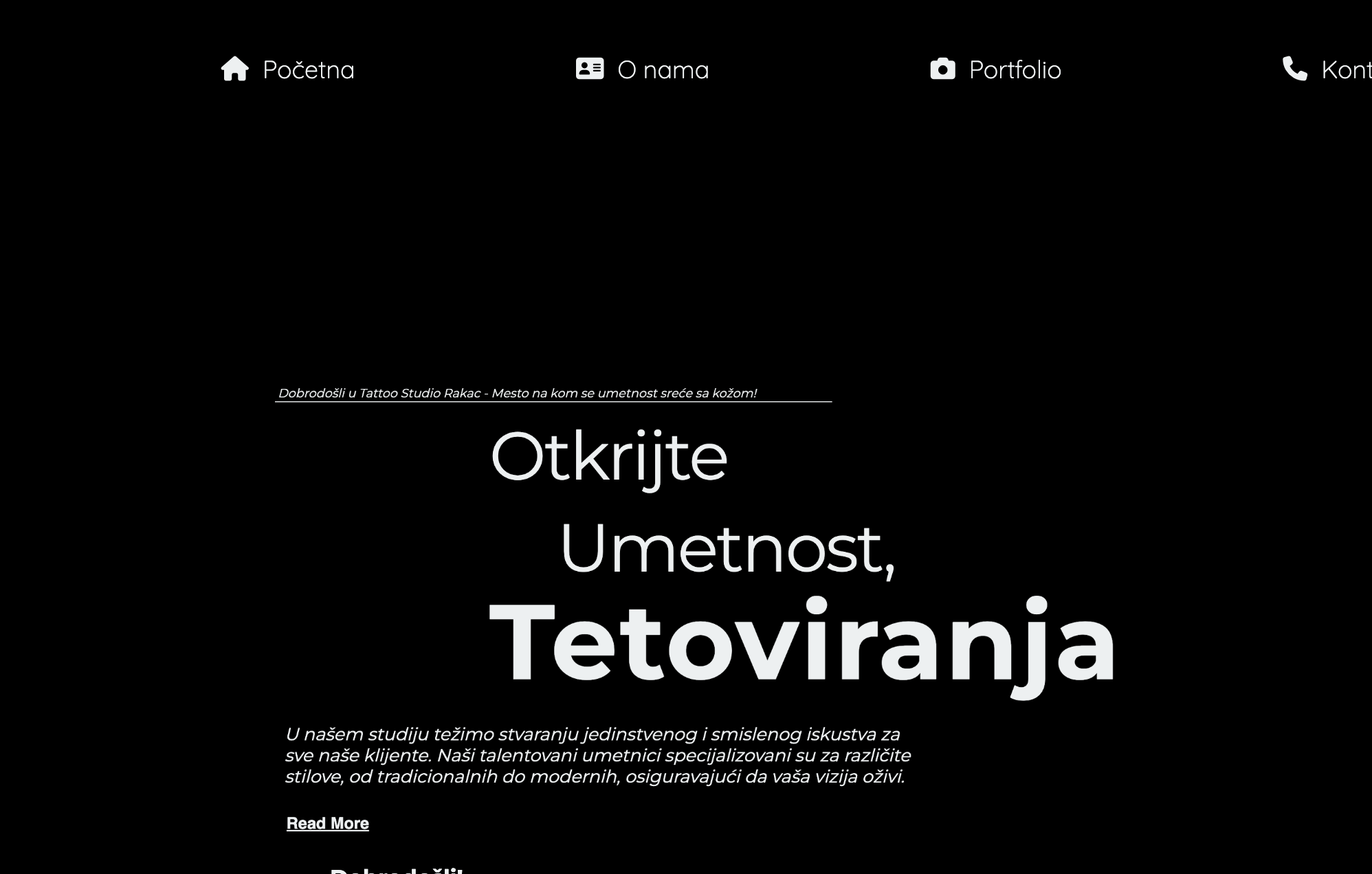 Tattoo Studio Rakac — početna strana